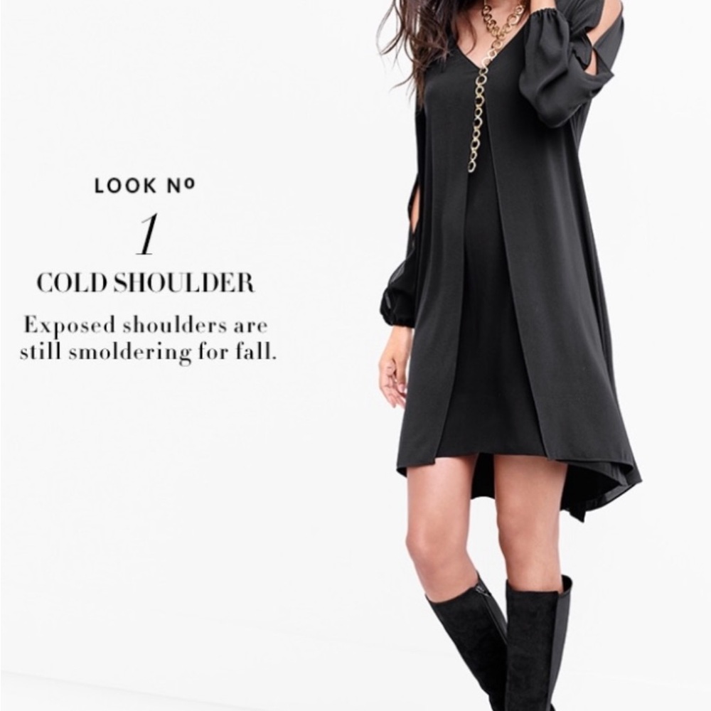 White House Black Market Black Cold Shoulder Dress
